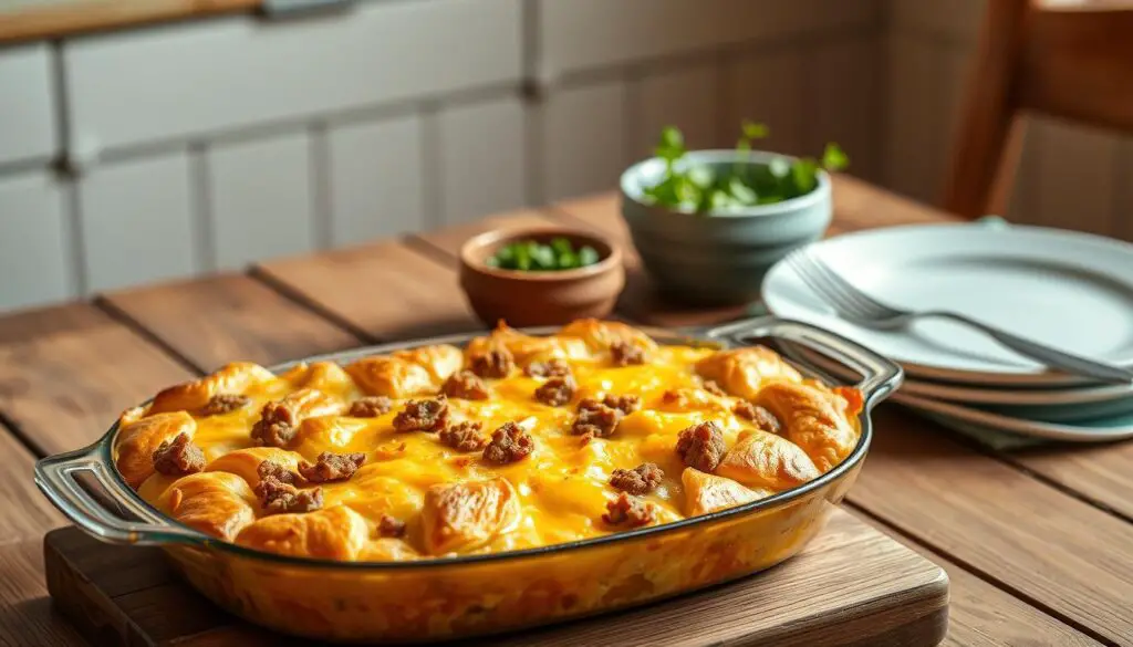 Sausage and Egg Casserole with Crescent Rolls