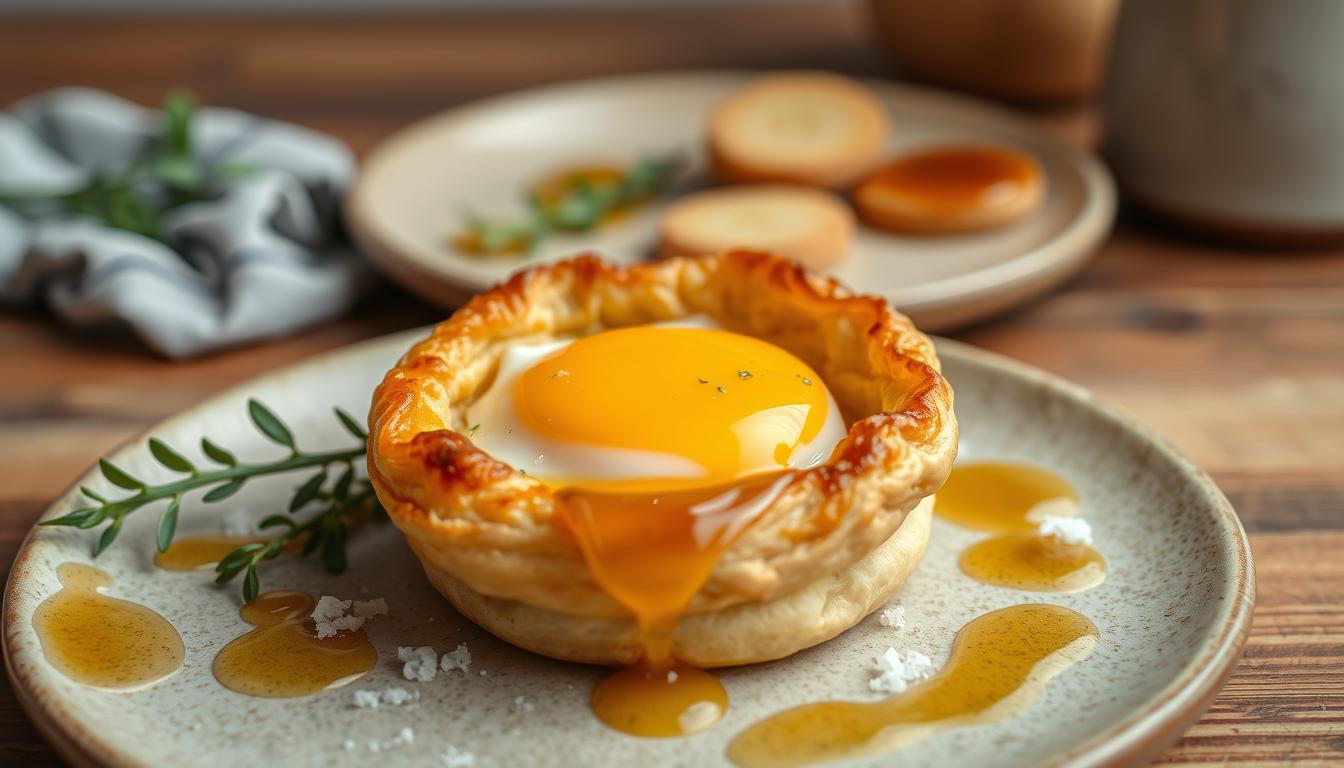 Crispy Egg on Puff Pastry